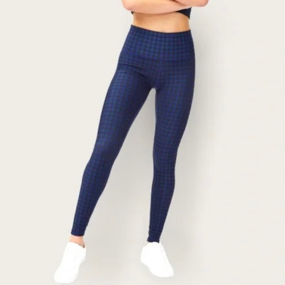 Terez navy and black check print duoknit super high band leggings - Picture 2 of 9